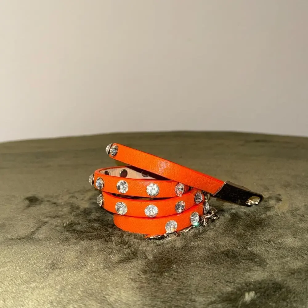 Orange Belt with Rhinestones